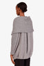 Max Mara Studio Grey Wool Knit Collar Zip-up Jacket Size 36