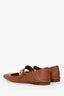 Valentino Brown Leather Vlogo Ballet Flats Size 39