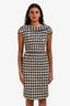 Erdem Navy/Multicolour Houndstooth Midi Dress Size 2
