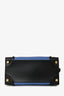 Celine Blue/Brown/Black Suede and Leather Micro 'Luggage' Tote With Top Handles
