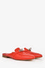 Hermès Red Leather 'Kelly' Mule Size 36