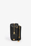 Christian Dior 2024 Black Grained Leather Caro Double Pouch Crossbody