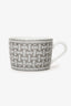 Hermès Grey Porcelain Mosaique Au 24 Platinum Tea Cup and Saucer Set