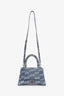 Balenciaga Denim Hourglass Top Handle Bag with Strap