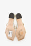 Jimmy Choo Iridescent Silver Faux Pearl 'Amara 45' Sandals Size 41.5