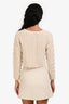Theory Cream Wool Cashmere Blend Knit Cropped Cardigan Size M