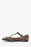 Dolce & Gabbana Black Leather Gold Embroidery Jewel Embellishments Flats Size 37