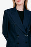 Gucci Navy Jacquard Oversized Blazer Size 42