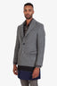 Raf Simons Grey/Blue/Black Mohair Coat Size 48 Mens