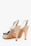 Pre-loved Chanel™ Beige/Black Leather CC Pearl Heels Size 40
