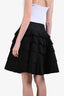 Alaïa Black Wool Blend Pleated Tiered Mini Skirt Size 40