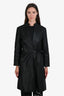 Marni Black Leather Silk Blend Textured Checkerboard Woven Jacket Size 36