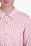 Christian Dior Orange/White Jacquard Oblique Long Sleeve Button-Down Shirt Size M Men's