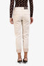 Brunello Cucinelli Beige Beaded Hem Cropped Jeans Size 4 US