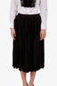 Celine Black Silk Triomphe Pleated Skirt Size 38