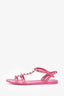 Valentino Hot Pink Rubber Cage Rockstud Sandals Size 38