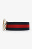 Gucci White/Red/Blue Leather Canvas Interlocking Buckle Size 90.36