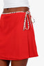Burberry Red Tartan Trim Swimsuit Cover-Up Skirt Size XL