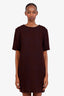 Marni Burgundy Check Short Sleeve Mini Dress Size 42