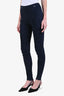 Pre-loved Chanel™ Navy Suede High-Rise Leggings Size 34