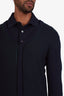 Z Zegna Navy/Green Textured Wool Cardigan Size M Mens