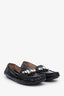 Miu Miu Black Patent Leather Embellished Loafers Size 38