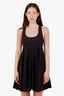 Theory Black Cotton Button Cross-Back Mini Dress Size 2