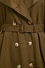 Burberry Olive Green 'The Westminster' Long Trench Coat Size 12