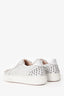 Christian Louboutin Silver Metallic 'Vieria 2' Spike Embellished Sneakers Size 37.5