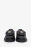 Pre-loved Chanel™ Black Leather Quilted Turnlock Logo Loafers Size 38.5