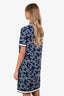 Pre-loved Chanel™ 2019 Navy Blue/White Cotton Interlocking CC Short Sleeve Dress Size 40