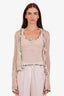 Pre-loved Chanel™ 05C Cream Cashmere Knit Tank + Open Cardigan Set Size 38