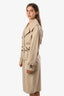 Gucci Beige Cotton Double Breasted Belted Trench Coat Size 38