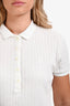 Maison Margiela 2021 White Embroidered Logo Polo Top Size M
