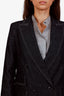 Max Mara Dark Denim Double Breasted Blazer Size US 1