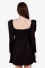 Reformation Black Cotton Farley Long Sleeve Mini Dress Size 4