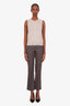 Brunello Cucinelli Grey Wool Straight Leg Trousers Size 4