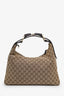 Gucci Beige/Ebony GG Canvas Medium Horsebit Hobo Bag