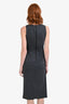 Alice + Olivia Grey Cinched Midi Sleeveless Dress Size 6