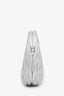 Miu Miu Silver Metallic Matelassé Nappa Leather Wander Mini Hobo Bag With Strap