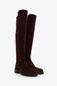 Stuart Weitzman Burgundy Suede Knee High Boots Size 6.5