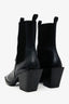 Gucci Black Leather Horsebit Square Toe Combat Boots Size 40