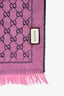 Gucci Pink/Purple Wool GG Monogram Scarf