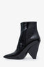 Saint Laurent Black Patent Leather Ankle Boots Size 38.5