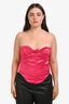 Miaou Pink Satin Strapless Corset Top Size XL