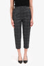 Brunello Cucinelli Grey Wool Beaded Check Trousers Size 6