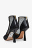 Jimmy Choo Black Patent Leather Mesh 'Kix' Ankle Boots Size 41