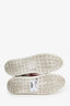 Valentino White/Pink Leather Rockstud Open Sneakers Size 39