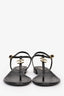 Pre-loved Chanel™ Black Leather CC Crystal Star Embellished Sandals Size 38.5C