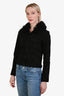 Derek Lam 10 Crosby Black Denim Shearling Collar Jacket Size XS